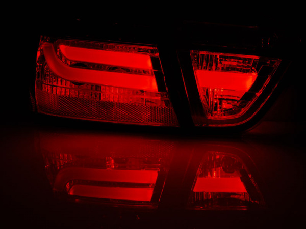 LED Lightbar Design Rückleuchten für BMW 3er E90 05-08 rot/klar mit LED Blinker